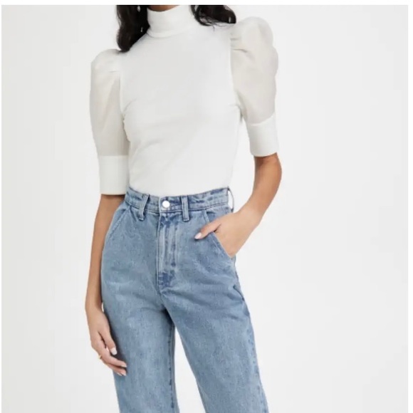 🌞 Alice + Olivia Mckayla Turtleneck Crop Top 🤍🤍 - Picture 1 of 6